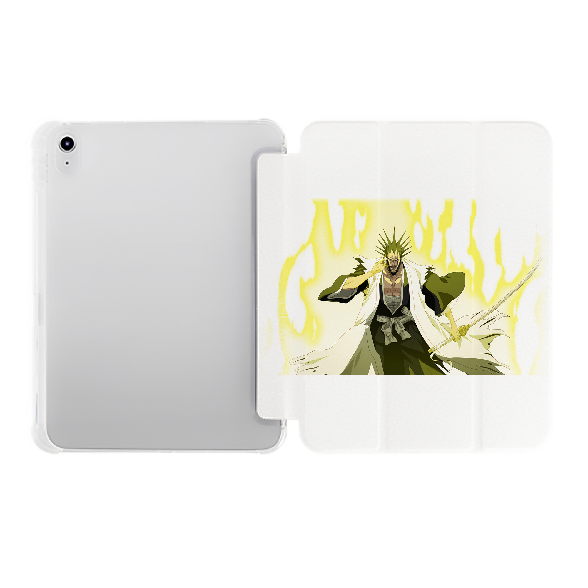 （画像用） ブリーチ ざらき けんぱち BLEACH Zaraki Kenpachi IPad ケース ペン収納付き 三つ折りスタンド PUレザー×シリコン 対応機種9.5/10.5/10.9インチ